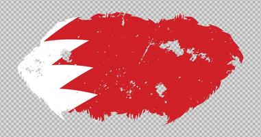 Bahrain national flag with distressed stroke brush effect on isolated background vector
