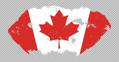 Canada national flag with distressed stroke brush effect on isolated background vector