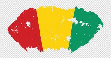 Guinea national flag with distressed stroke brush effect on isolated background vector