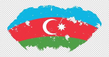 Azerbaijan national flag with distressed stroke brush effect on isolated background vector