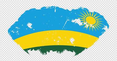 Rwanda national flag with distressed stroke brush effect on isolated background vector