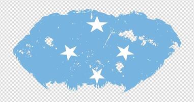 Federated States Of Micronesia national flag with distressed stroke brush effect on isolated background vector