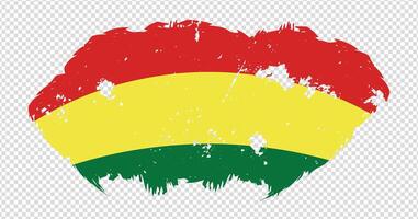 Bolivia national flag with distressed stroke brush effect on isolated background vector