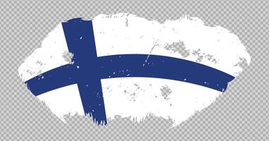 Finland national flag with distressed stroke brush effect on isolated background vector