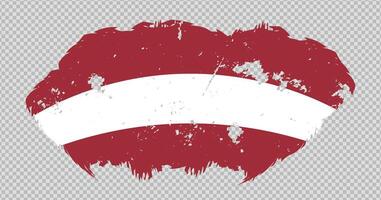 Latvia national flag with distressed stroke brush effect on isolated background vector