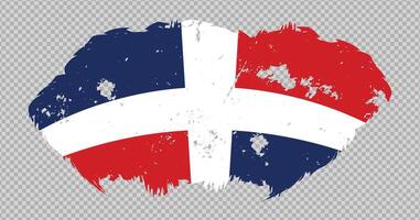 Dominican Republic national flag with distressed stroke brush effect on isolated background vector