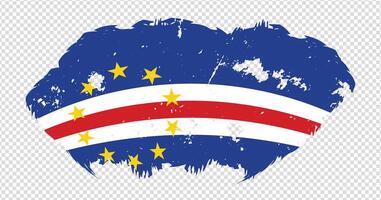 Cabo Verde national flag with distressed stroke brush effect on isolated background vector