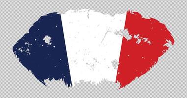 France national flag with distressed stroke brush effect on isolated background vector