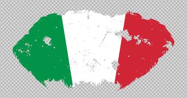 Italy national flag with distressed stroke brush effect on isolated background vector