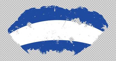 El Salvador national flag with distressed stroke brush effect on isolated background vector
