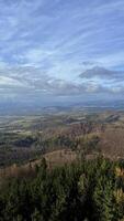 Autumn in the mountains, autumn mountains from above. Drone view. photo