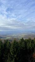 Autumn in the mountains, autumn mountains from above. Drone view. photo