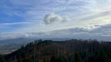 Autumn in the mountains, autumn mountains from above. Drone view. photo