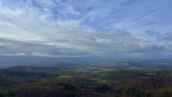 Autumn in the mountains, autumn mountains from above. Drone view. photo