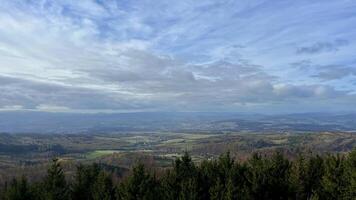 Autumn in the mountains, autumn mountains from above. Drone view. photo