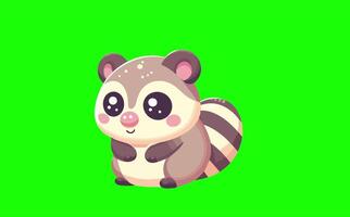 Cute Cuscus Relaxed Face with Winking Green Screen Animation video