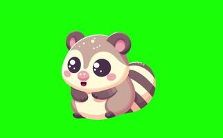 Cute Cuscus Casual Running with Breathing Green Screen Animation video