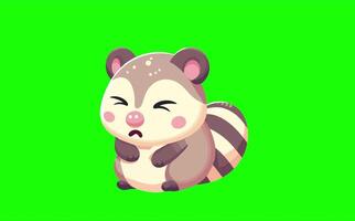 Cute Cuscus Extremely Sad Expression Green Screen Animation video