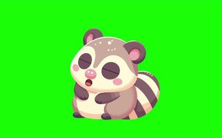 Cute Cuscus Almost Falling Asleep Green Screen Animation video