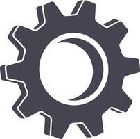 Gear and Cog Silhouette Icon Set for Industrial and Mechanical Design vector
