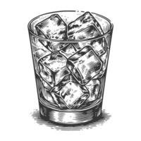 Ice cubes in a glass with ice cubes in it vector