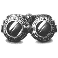An old style goggles with two lenses vector