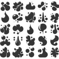 A set of black ink splashes and drops vector
