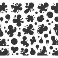 A set of black and white ink splatter patterns vector