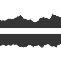 A black and white image of a mountain range vector