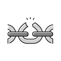 broken link color icon illustration vector