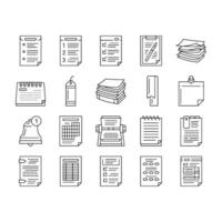 list check document tick icons set vector