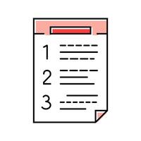 numbered list color icon illustration vector