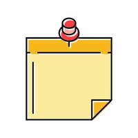 sticky note pin list color icon illustration vector