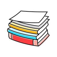 document stack list color icon illustration vector