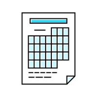 calendar grid list color icon illustration vector