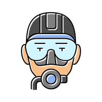 scuba diving mask face color icon illustration vector
