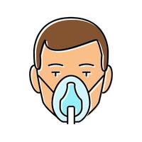 oxygen mask face color icon illustration vector