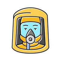 radioactive mask face color icon illustration vector