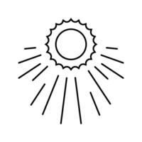 sun rays solar panel line icon illustration vector