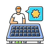 panel installation solar color icon illustration vector