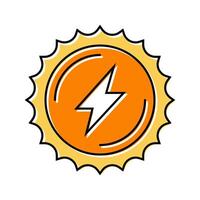 clean energy solar panel color icon illustration vector