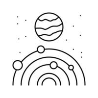 exoplanet space exploration line icon illustration vector