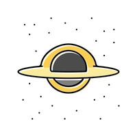 black hole space exploration color icon illustration vector
