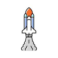 rocket launch space exploration color icon illustration vector