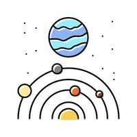 exoplanet space exploration color icon illustration vector