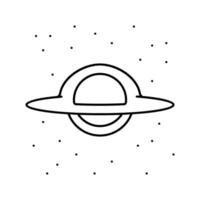 black hole space exploration line icon illustration vector