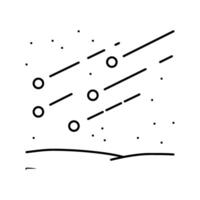 meteor shower space exploration line icon illustration vector