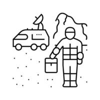 habitat space exploration line icon illustration vector