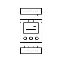 programmable timer energy conservation line icon illustration vector
