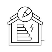 energy efficient building design line icon illustration vector